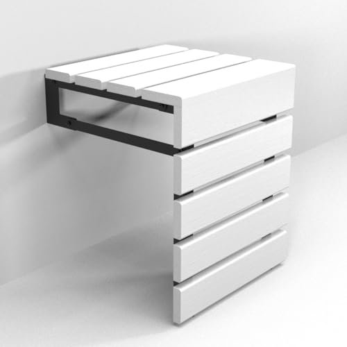 Siège de douche mural pliable en bois de teck fait à la main, tabouret de salle de bain pour personnes âgées, handicapées, femmes enceintes, handicapées, banc d'extérieur pliable résistant à l'eau
