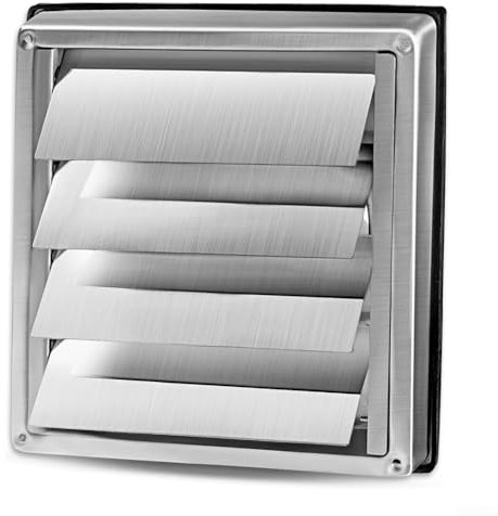 Emiif Grille d'aération en acier inoxydable 304 résistant aux intempéries pour sèche-linge, ventilateurs d'échappement de salle de bain, hottes de cuisine (100 mm), 747262X49NN8AL6LZJ0JG7WW364200