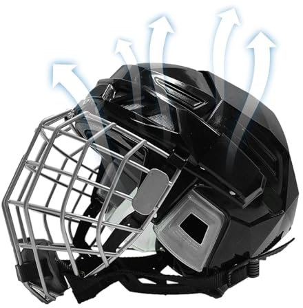 Uozonit Cascos de hockey sobre hielo, cascos de portero de hockey callejeros – Protección facial, equipo transpirable y protector, equipo seguro y resistente para jóvenes y adultos, hockey sobre hielo