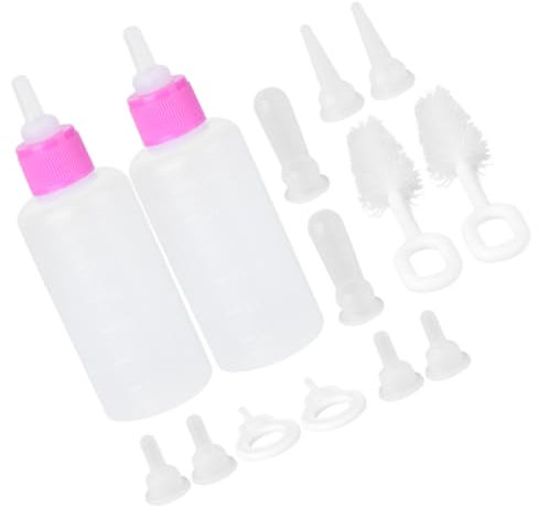 Sosoport 2 Sets Pet Bottle Puppy Kitten Feeding Bottles for Nursing Newborn Small Pet