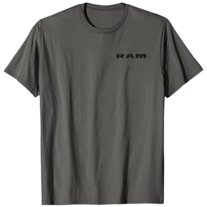 RAM Trucks Schild Flagge T-Shirt, Grau, S, Unisex Erwachsene, Patriotisch-Ruggedes Klassisch, Pullover, Halbarm, Crew-Ausschnitt, Ram Shield Flag-Design, Flaggen-Shirt, Unisex, EU S, Importiert