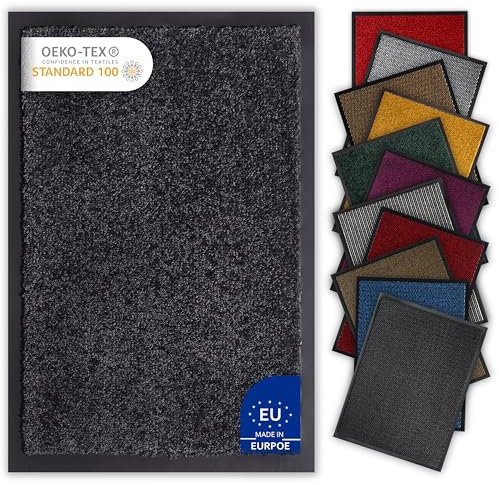 Bodenständig® Saubere Schuhe Dank saugstarkem Stoff (robust) perfekte Größe Schwarz in 60x90cm - Fußmatte innen, Fussmatte innen - Schmutzfangmatte für innen Türmatte