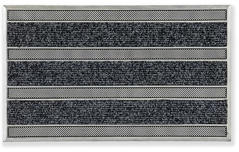 Astra Fussmatte außen rutschfest - Schmutzfangmatte wetterfest - Outdoor Türmatte aus Rips & Gummi - Fußabtreter strapazierfähig - Fußmatte 45x75 cm grau