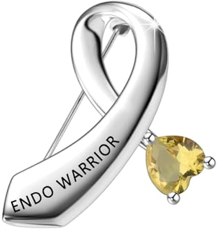 CENWA Broche en ruban jaune pour sensibilisation aux guerriers Endo - Cadeau pour l'endométriose, l'endométriose, les maladies chroniques