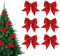6 pcs Lazos Rojos de Navidad, Lazos de Decoracion, Lazos Arbol de Navidad,Lazos Rojos arbol Navidad, Decoracion de Arbol Navidad Lazos, Adecuado para Decorar Familiares, Fiestas Navideñas, Bodas