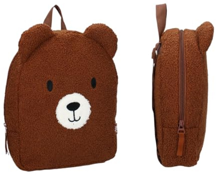 mybagstory - Rucksack aus Moumoute für Kinder, braun, für Kinder, Schule, Kindergarten, Kindergarten, Schulranzen, Jungen, Größe 28 cm, verstellbare Träger, Geschenkidee