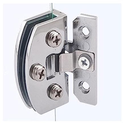 BDSHGRDH Glastürscharniere， 2 Stück Edelstahl-Glasklemme for Badezimmertüren, Schrankglasklemme for 5–8 mm Glas, Nicht porös, einfach gefaltetes Glas, Hardware-Glasscharnier