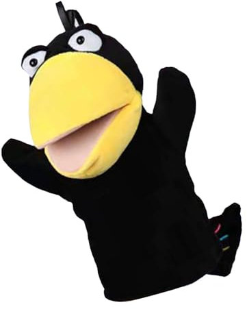 Handpuppen – Handpuppen Raben aus Plüsch, Tierhandpuppen für kleine, realistische Puppen mit beweglichem Mund, perfekt für die