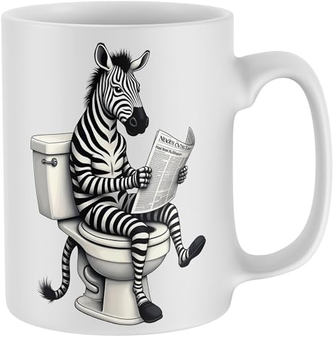 Purple Print House Zebra Toilet Mug Bathroom Humour Tea Coffee Cup Men Women Funny Birthday Gift