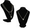 Tibapla 2 Piezas Collares Expositores de Terciopelo, 21 x 16 cm Expositores de Busto de Joyería, Joyas Organizador de Terciopelo Negro, Soporte de Exhibición para Collares Colgante Joyas