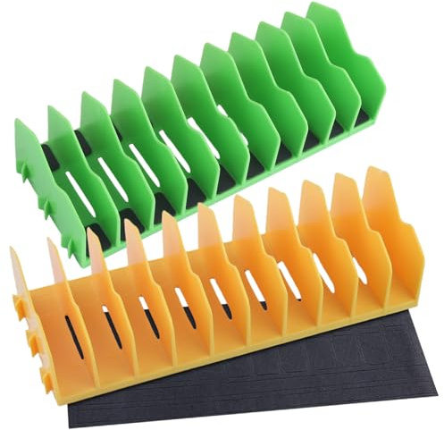 LEONTOOL 2 Pack Vibrant & Modern 10-Slot Plier & Cutter Storage Rack | Non-Slip Rubber Base, Extendable Design Plier Holder, PP, 20 Compartments Tool Organizer for Drawers & Toolboxes, Fits 2.5 H