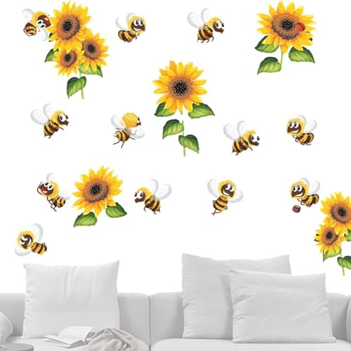 Honey Bee Window Clings Bee Theme Peel and Stick Removable Wall Sticker