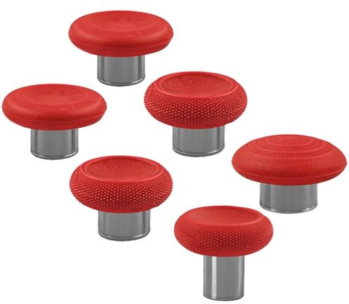 6in1 Metal Thumbsticks Replacement for Elite Series 2 Core Controllers, Replacement Magnetic Joysticks for Xbox Elite Series 2 Controllers(Red)