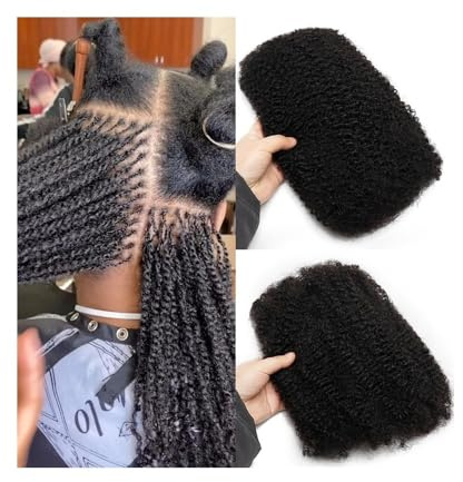 Cheveux humains Afro Kinkys en vrac, 50 g/paquet, tresses for dreadlocks, réparation de dreadlocks, torsades, extensions de dreadlocks(10inches)