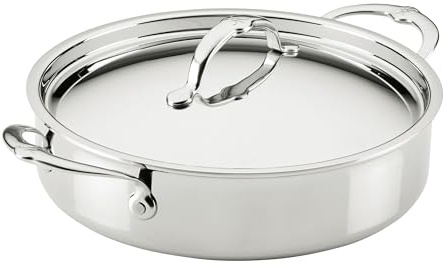 Hestan ProBond Luxe 3.5-Quart Sauteuse Braiser with Lid, Professional Clad Stainless Steel, ProCore Tri-Ply Clad Construction, Polished Exterior, Induction & Oven Safe