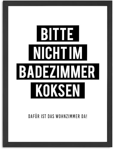 MoonWorks® Poster Bilder Badezimmer Wand-Deko Bad WC lustige Sprüche Digitaldruck