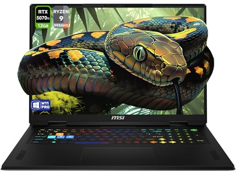 MSI Vector A18 HX Gaming Laptop, AMD Ryzen 9-9955HX, 32 GB DDR5 RAM, 4 TB PCIe SSD, 18 QHD+ (2560x1600) 240Hz Display, Nvidia G-Force RTX 5070Ti, 24 Zone RGB Keyboard, W11 Pro, Cosmo Gray