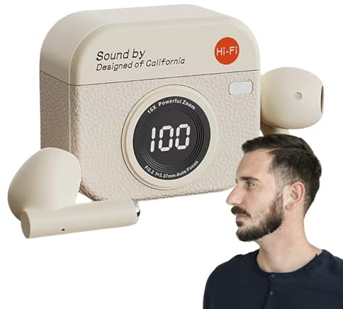 Auricolari Wireless - Auricolari Wireless Compatti Semi-In Ear Con Custodia di Ricarica,Autonomia Prolungata Con Cancellazione Rumori Custodia Ricarica Compatta Per Casa Viaggio Smartphone Adulti Unis