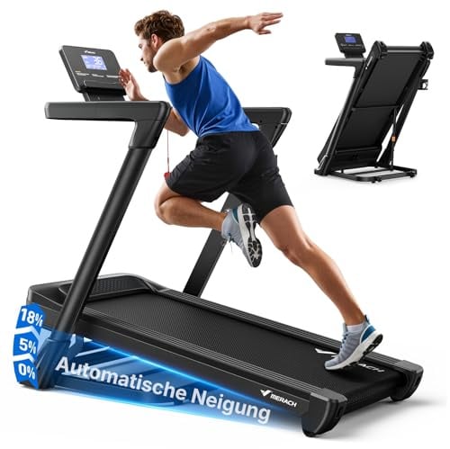 MERACH T31 Laufband Für Zuhause, 46 * 140CM/46 * 120CM Laufbereich | 18% Automatische Steigung, 1-14km/h Walking Pad Klappbar, 159KG Treadmill for Home, 3.5 PS Bürstenloser Motor, APP