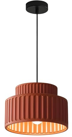 KCO Pendelleuchte Rot Ø23cm für Esszimmer & Kücheninsel, 150cm Höhenverstellbar, E27 Harz Hängelampe Modern