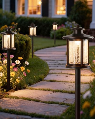 LITFIT Low Voltage Landscape Lighting, 4-Pack LED Pathway Lights Outdoor