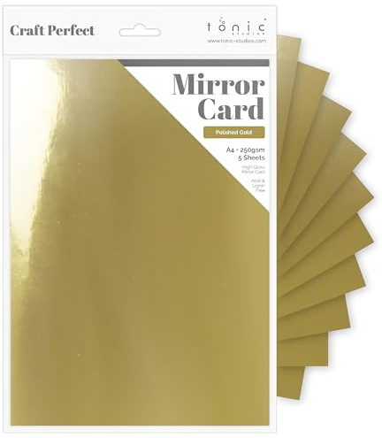 Craft Perfect High Gloss Mirror Card A4, Polished Gold