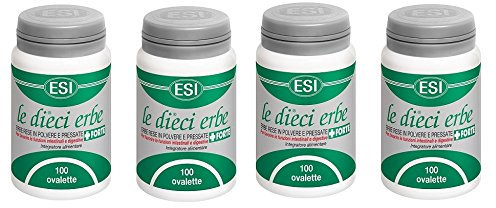 ESI - LE DIECI ERBE + FORTE 4 CONFEZIONI DA 100 OVALETTE - regolarità intestinale, depurazione