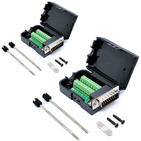 Oiyagai 2 Stück DB15 Männlich 15Pin Anschlussadapter Schraubklemmen Breakout Board Ohne Löten