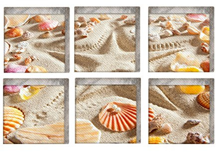 Yardwe 6 Stück Anti Rutsch Sticker Beach Pattern Bad Treter Aufkleber rutschfeste Dusche Badewanne Aufkleber