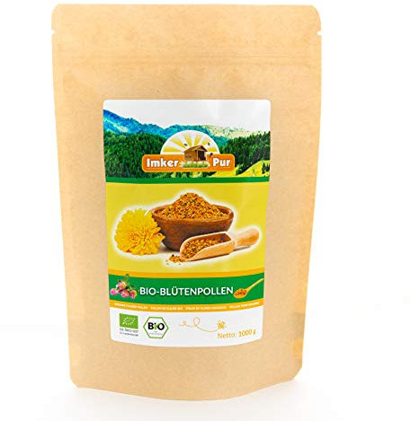 BIO-Blütenpollen/Bienenpollen in Premium-Imkerqualität, von ImkerPur, 500 g, komplett rückstandsfrei, süßlich-mild
