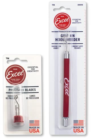 Excel Blades Vinyl-Unkrautwerkzeug-Set, Präzisions-Bastelwerkzeug-Set, Unkraut-Kits – funktioniert auf Karton, HTV, Bastelmaterialien – inklusive zwei 1,47 cm Ersatzhaken – hergestellt in den USA