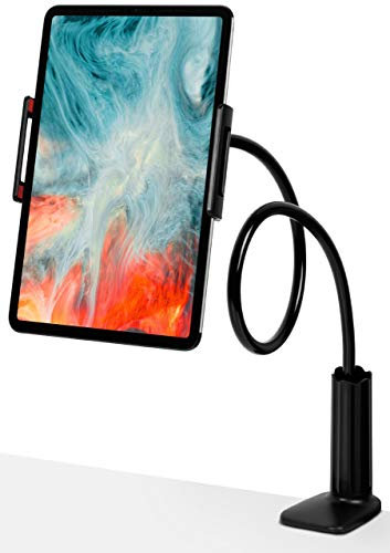 moex Flex Mount Schwanenhals Tablet Halterung Universal für iPad, Samsung Galaxy Tab, Lenovo und alle Smartphones, Handyhalterung flexibel 360 Grad drehbar für Küche, Tisch, Bett und Sofa
