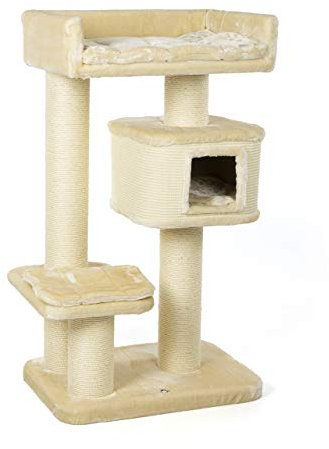 CanadianCat Company | Kratzbaum Portland - beige | besonders große Sisalsäulen für große & schwere Katzen | ca. 69 x 47 x 124cm