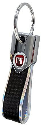 Quattroerre Schlüsselanhänger Fiat Carbon Silber Holographisches Logo Farbe, mehrfarbig, One size