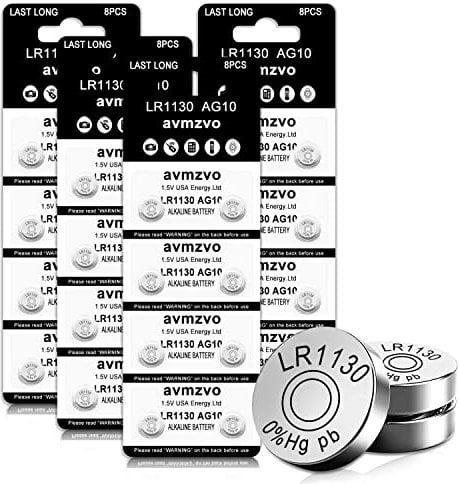 LR1130 Batteria a Bottone Pile AG10 1.5V Alcalina 32 Pezzi / LR54 / 390 / 389A【3 Anni di Garanzia 】 (1130-32)