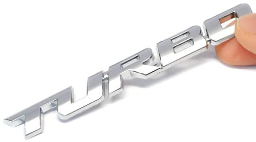 Turbo 3D Schriftzug Emblem Aufkleber Sport Sticker Tuning Auto Logo Metall Silber