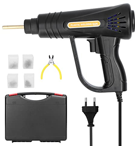 Soldadora Plastico de Batería 30W Grapas Soldadura Plástico Inalámbrico Portátil, Grapadora en Caliente de Corte Térmico, Pistola Soldar Plastico con 4 Cajas de Grapas y Alicate para Coches