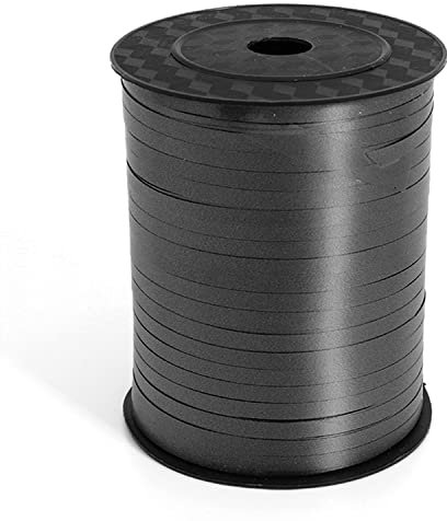 CC wonderland zone Schwarzer Geschenkband Spule (457m x 5mm) Ringelband,Ballonband für Bastelprojekte und Geschenke