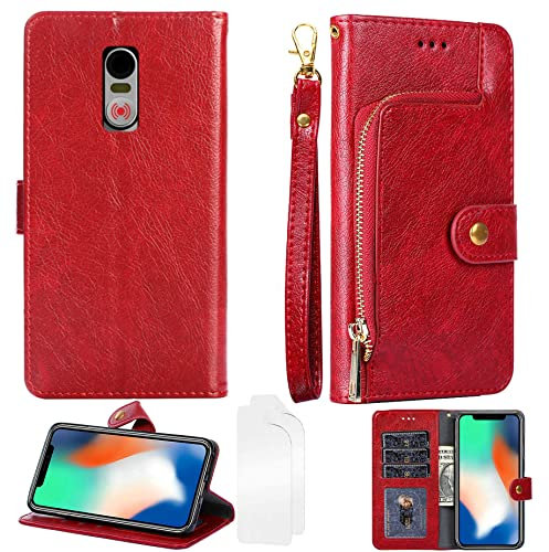 Aroepurt Flip Coque Compatible avec Swissvoice G50 Coque Etui Housse + Film Protecteur Protection Protection Housse en Cuir PU, Fonction de Support LLB-Hong