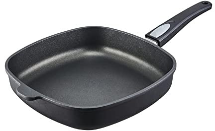 MEISTERKOCH Bratpfanne 28 x 28 cm, Induktion, Antihaft, abnehmbarer Griff | 6,5 cm hoher Rand, 4,3l Volumen | Made in Germany | 4-lagige Titanium-Versiegelung, spülmaschinengeeignet