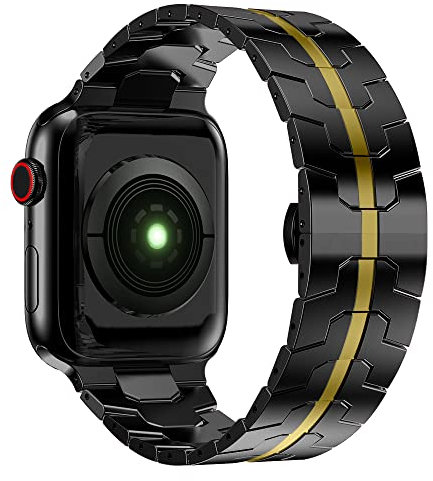 ANYE Compatible con Correas Apple Watch 44mm 42mm 45mm, Correas de Reloj Acero Inoxidable Apple Watch Series 7 SE 6 5 4 Pulsera de Repuesto iWatch Series 3 2 1 para Hombres y Mujeres