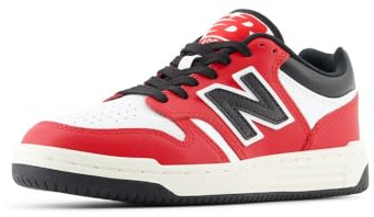 New Balance Boy's 480 V1 Lace-Up Trainers, Team Red/White, 5.5 Big Kid