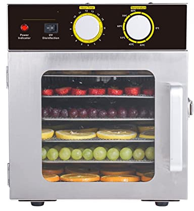Samnuerly Deshidratador de Alimentos Excalibur eléctrico de 6 bandejas con Temporizador de 24 Horas, Apagado automático y ajustes de Temperatura para un Secado más rápido y eficiente