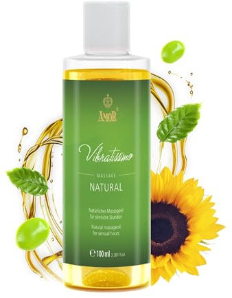 Vibratissimo Natural 100 ml Massageöl - Sanfte Pflege mit natürlichen Inhaltsstoffen - Vegan, Hautfreundlich, Gleitöl, Liebesöl