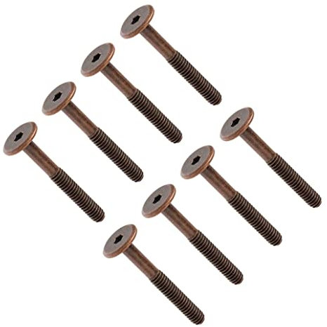 TERF® M6 X 100mm Furniture Joint Connector Bolts M6 (6mm) X 100mm Barrel Bolts Hex Allen Key Socket Flat Head Connector Bolt Screw Bronze Finish for Crib Baby Bed Cots Furniture - Pack of 8