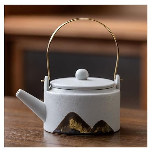 Teiere Ceramica Teiera, Teiera in Porcellana con Infusore in Acciaio Inossidabile, Teiera a Foglie Sfuse e Fioritura Teiera a Foglie Sfuse con Infusore in Confezione Regalo Porcellana (220 ml) ( Color
