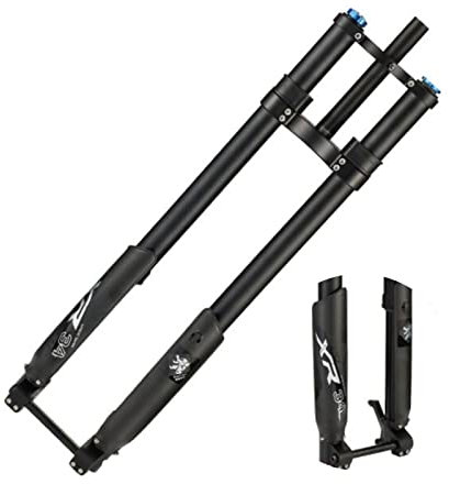 ZECHAO VTT Fourche À Suspension,26/27,5/29 Pouces Alliage D'aluminium Fourche Inversée À Deux Épaules Course 160mm Axe 15 * 110mm avec Réglage Rebond Fourches Avant Vélo (Color : Black, Size : 26inch