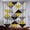 Rideaux Occultants 2 Pièces, Triangle Jaune Gris - 3D Imprimé Occultants Polyester Rideaux Occultants pour Salon Design Moderne Rideaux De Cuisine De Porte Fenêtre 220(L) X215(H) Cm