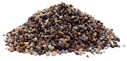Wyskont Steine Garten - Kieselsteine - Zen Garten - Beeteinfassung Stein - Deko Steine - Bunte Steine - Gartenteich Deko - Zierkies - Quarzsand 3,0-5,0 mm - Deko Sand - Gartensteine 25 kg