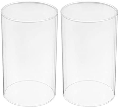 OSALADI 2Pcs Hurricane Candle Holder Sleeve, Glass Open Ended Candle Holder Clear Cylinder Candleholder for Candles Wax Melt Warmer